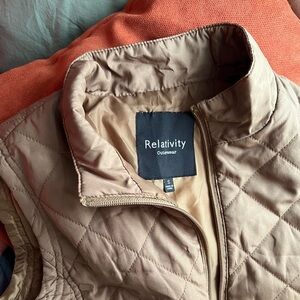 Relativity Women's Quilted Tan Vest